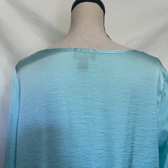 CARTISE Smocked Peasant Womens Top Size 8 Mint Rolled Puff Long Sleeve Mermaid - Picture 7 of 10